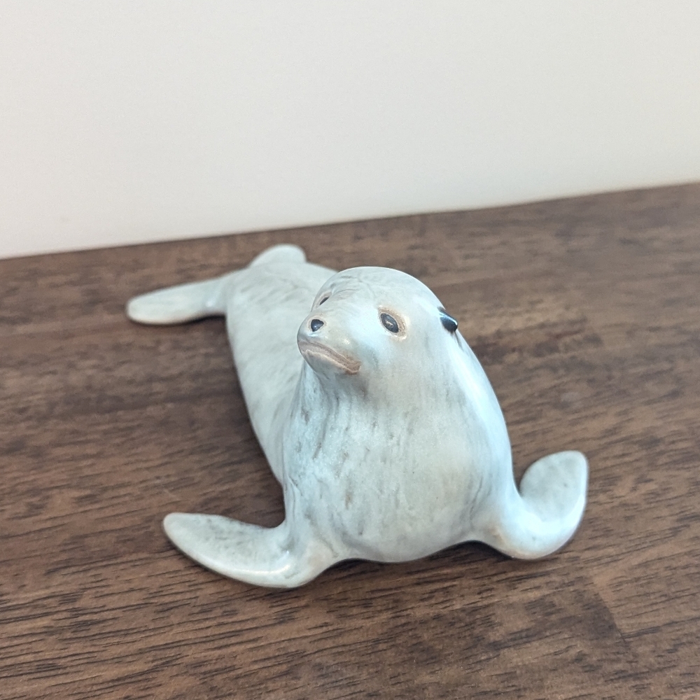POD Signed Vintage Seal Scultpure By Edgecomb Maine Pottery - Picture 2 of 6